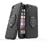 For iPhone SE 2022 / SE 2020 Shockproof PC + TPU Protective Case with Magnetic Ring Holder(Black)