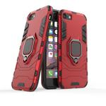 For iPhone SE 2022 / SE 2020 Shockproof PC + TPU Protective Case with Magnetic Ring Holder(Red)