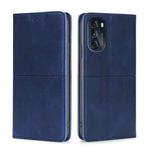 For Motorola Moto G 5G 2022 Cow Texture Magnetic Horizontal Flip Leather Phone Case(Blue)