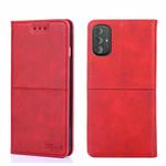 For Motorola Moto G Power 2022 Cow Texture Magnetic Horizontal Flip Leather Phone Case(Red)