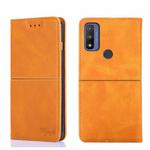 For Motorola G Pure Cow Texture Magnetic Horizontal Flip Leather Phone Case(Light Brown)