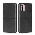 For Motorola Moto G42 4G Cow Texture Magnetic Horizontal Flip Leather Phone Case(Black)
