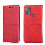 For Motorola Moto G50 Cow Texture Magnetic Horizontal Flip Leather Phone Case(Red)