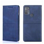 For Motorola Moto G50 Cow Texture Magnetic Horizontal Flip Leather Phone Case(Blue)