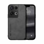 For OPPO Reno8 Pro+ Skin Feel Magnetic Leather Back Phone Case(Dark Grey)