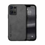 For OPPO Reno7 4G Skin Feel Magnetic Leather Back Phone Case(Dark Grey)