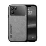 For OPPO K10 Skin Feel Magnetic Leather Back Phone Case(Light Grey)