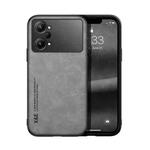 For OPPO K10 Pro Skin Feel Magnetic Leather Back Phone Case(Light Grey)