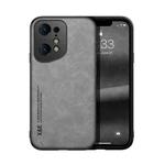 For OPPO Find X5 Skin Feel Magnetic Leather Back Phone Case(Light Grey)