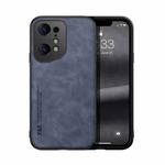 For OPPO Find X5 Skin Feel Magnetic Leather Back Phone Case(Blue)