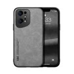 For OPPO Find X5 Pro Skin Feel Magnetic Leather Back Phone Case(Light Grey)