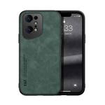 For OPPO Find X5 Pro Skin Feel Magnetic Leather Back Phone Case(Green)