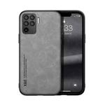 For OPPO A94 4G Skin Feel Magnetic Leather Back Phone Case(Light Grey)