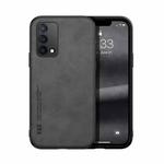 For OPPO A74 4G Skin Feel Magnetic Leather Back Phone Case(Dark Grey)
