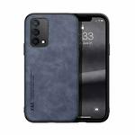 For OPPO A74 4G Skin Feel Magnetic Leather Back Phone Case(Blue)