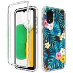 For Samsung Galaxy A03 Core PC+TPU Transparent Painted Phone Case(Banana Leaf)