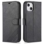 For iPhone 14 AZNS Sheepskin Texture Horizontal Flip Leather Case (Black)