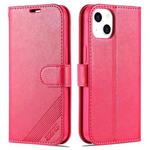 For iPhone 14 AZNS Sheepskin Texture Horizontal Flip Leather Case (Red)