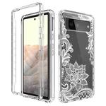 For Google Pixel 6 PC+TPU Transparent Painted Phone Case(White Flower)