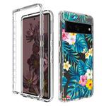 For Google Pixel 7 Pro PC+TPU Transparent Painted Phone Case(Banana Leaf)