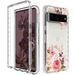 For Google Pixel 7 Pro PC+TPU Transparent Painted Phone Case(Pink Rose)