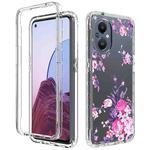 For OnePlus Nord N20 5G PC+TPU Transparent Painted Phone Case(Pink Flower)