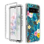 For Google Pixel 7 PC+TPU Transparent Painted Phone Case(Banana Leaf)