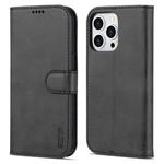 For iPhone 14 Pro AZNS Skin Feel Calf Texture Horizontal Flip Leather Case(Black)