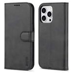 For iPhone 14 Pro Max AZNS Skin Feel Calf Texture Horizontal Flip Leather Case (Black)