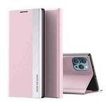 For iPhone 14 Pro Side Electroplated Magnetic Leather Phone Case(Pink)