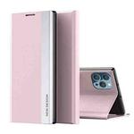 For iPhone 14 Pro Max Side Electroplated Magnetic Leather Phone Case (Pink)