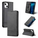 For iPhone 14 AZNS Magnetic Calf Texture Flip Leather Phone Case (Black)