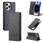 For iPhone 14 Pro AZNS Magnetic Calf Texture Flip Leather Phone Case(Black)