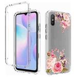 For Xiaomi Redmi 9A PC+TPU Transparent Painted Phone Case(Pink Rose)