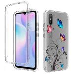 For Xiaomi Redmi 9A PC+TPU Transparent Painted Phone Case(Tree Butterflies)