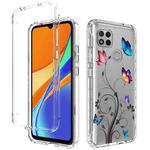 For Xiaomi Redmi 9C PC+TPU Transparent Painted Phone Case(Tree Butterflies)