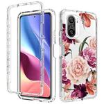 For Xiaomi Redmi K40 PC+TPU Transparent Painted Phone Case(Purple Floral)