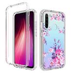 For Xiaomi Redmi Note 8 PC+TPU Transparent Painted Phone Case(Pink Flower)
