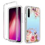 For Xiaomi Redmi Note 8 PC+TPU Transparent Painted Phone Case(Pink Rose)