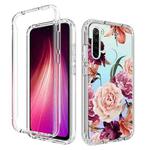 For Xiaomi Redmi Note 8 PC+TPU Transparent Painted Phone Case(Purple Floral)