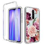 For Xiaomi Redmi Note 8 Pro PC+TPU Transparent Painted Phone Case(Purple Floral)