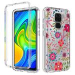 For Xiaomi Redmi Note 9 PC+TPU Transparent Painted Phone Case(Small Floral)