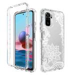 For Xiaomi Redmi Note 10 PC+TPU Transparent Painted Phone Case(White Flower)