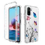 For Xiaomi Redmi Note 10 PC+TPU Transparent Painted Phone Case(Tree Butterflies)
