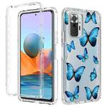 For Xiaomi Redmi Note 10 Pro PC+TPU Transparent Painted Phone Case(Blue Butterflies)