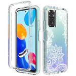 For Xiaomi Redmi Note 11 PC+TPU Transparent Painted Phone Case(White Flower)