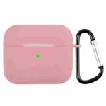 Wireless Earphone Silicone Protective Case with Carabiner For AirPods 3(Thin Persimmon)