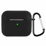 Wireless Earphone Silicone Protective Case with Carabiner For AirPods 3(Black)