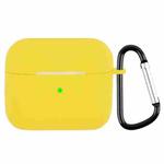 Wireless Earphone Silicone Protective Case with Carabiner For AirPods 3(Yellow)