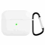 Wireless Earphone Silicone Protective Case with Carabiner For AirPods 3(White)